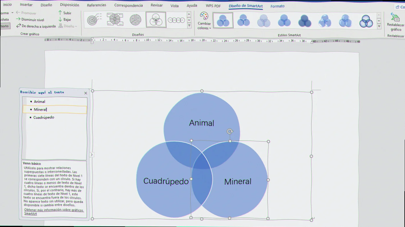 Skabelon til Venn diagram