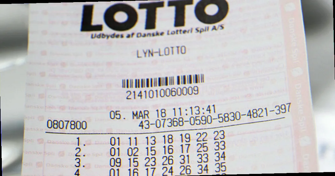 Vindende lotto tal på skærm.