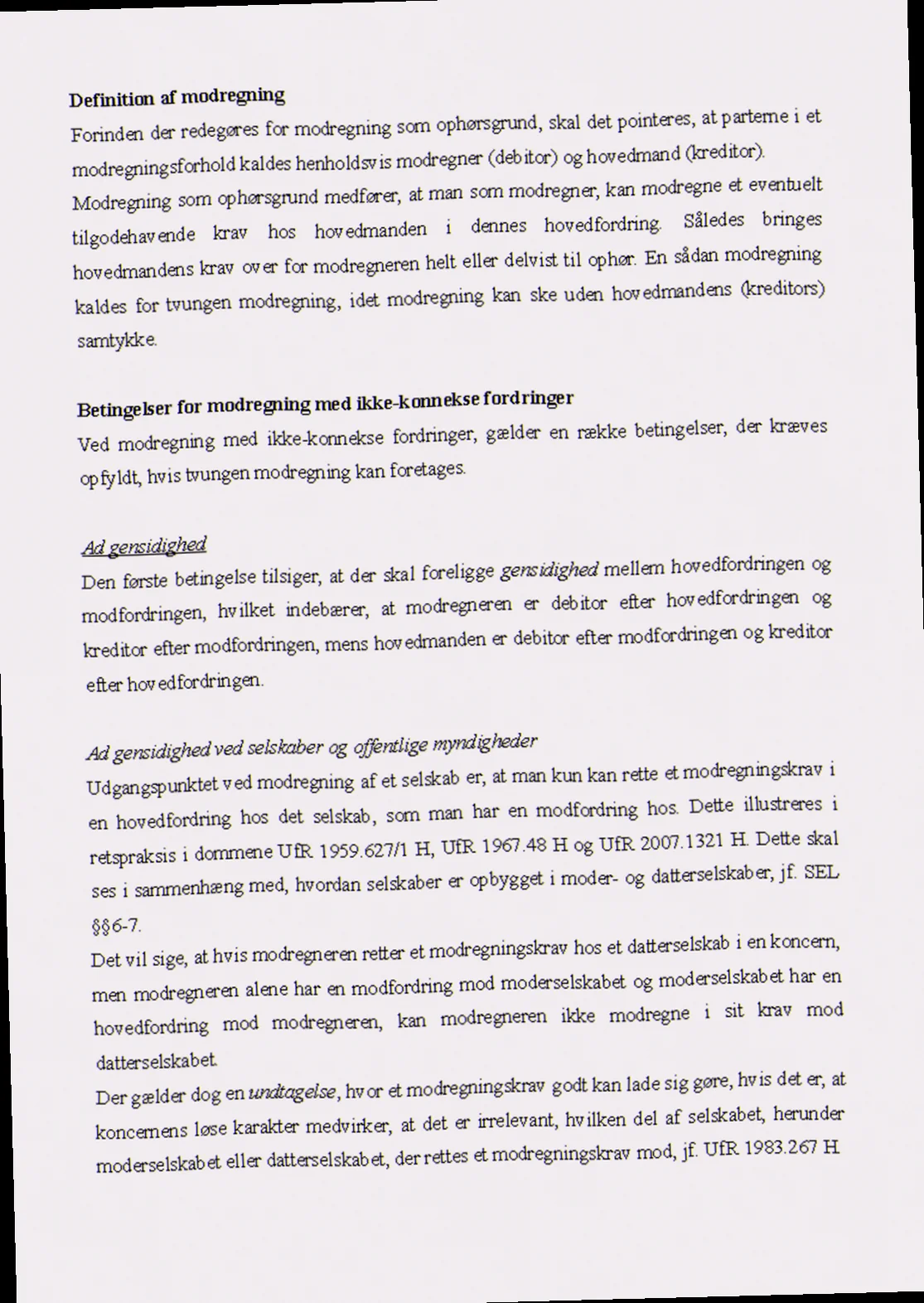 Eksempler på modregning i fleksydelse.