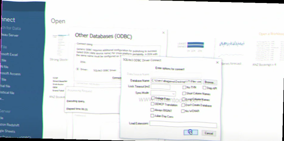 Import af SQLite data til Tableau